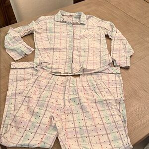 Victoria's Secret Dreamer Flannel Pajama Set Pastel Plaid Sz s GUC